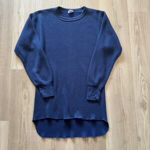 Men's Vintage 90's Arctex Navy Blue Thermal Waffle Knit Long Sleeve Shirt Sz L